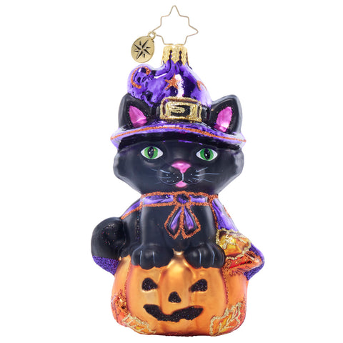 Christopher Radko Halloween Witchy Whiskers Black Cat Ornament