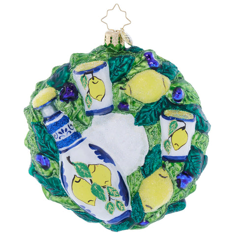 Christopher Radko Lemon Limoncello Cheers Wreath Ornament