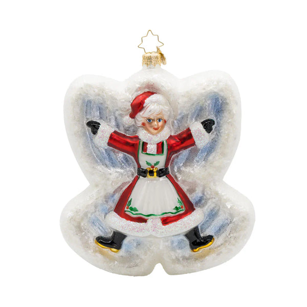 2025 Christopher Radko Snow Angel Duo Santa & Mrs Claus Couple Ornament