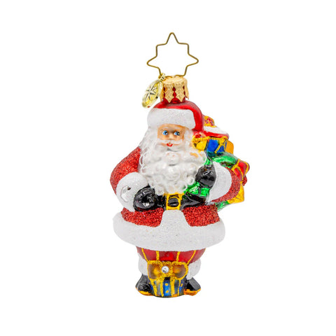 Christopher Radko Starlit Holiday Delivery Gem Santa Ornament