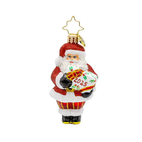 Christopher Radko 2025 Dated Santa's Special Gift Gem Ornament