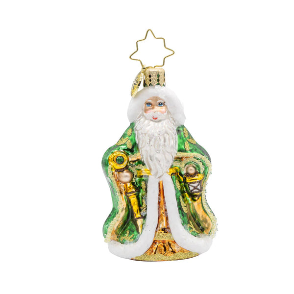 Christopher Radko Emerald Isle Kris Kringle Gem Santa Ornament