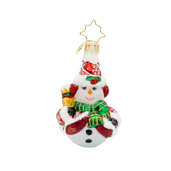 Christopher Radko Swept Up Snowman Gem Ornament