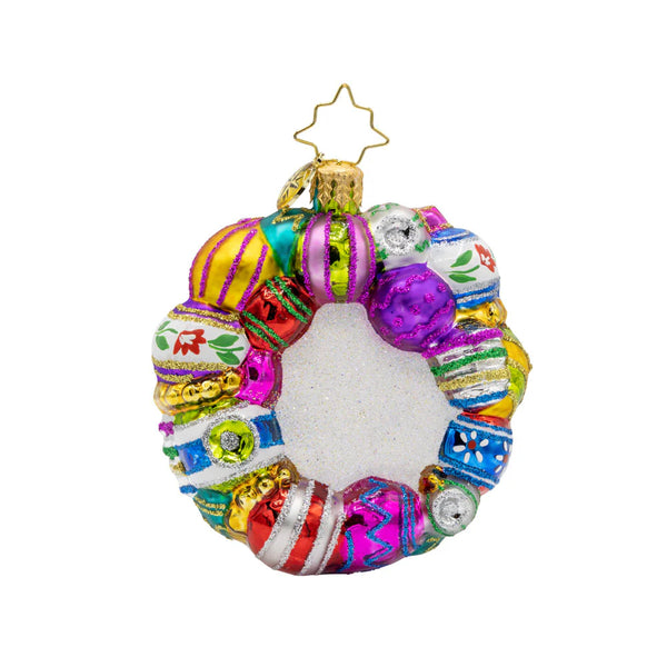 2025 Christopher Radko Vintage Holiday Wreath Gem Ornament