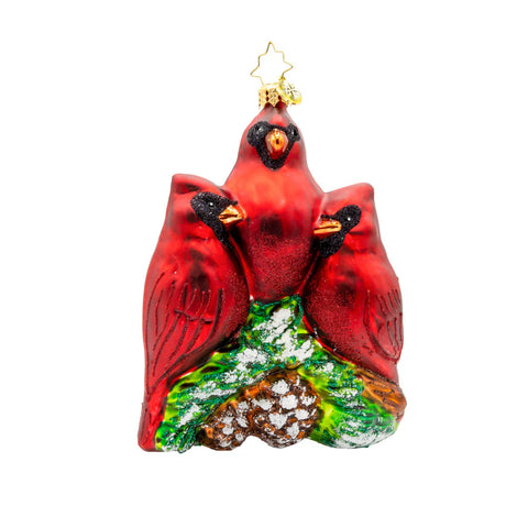 Christopher Radko Cardinal Garden Greetings Red Bird Ornament