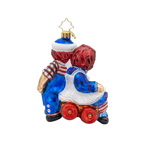 2025 Christopher Radko Raggedy Ann Andy Wagon Ride Ornament