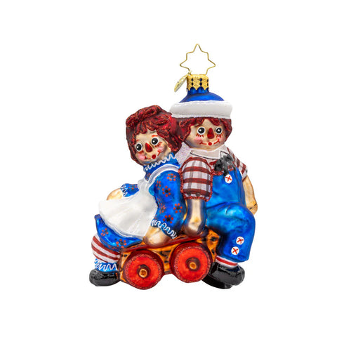 Christopher Radko Raggedy Ann Andy Wagon Ride Ornament