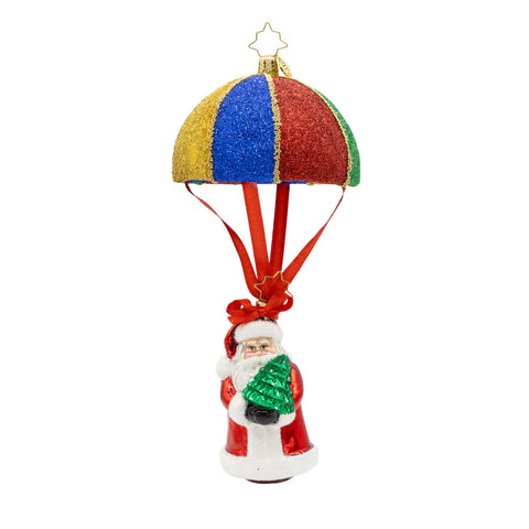 2025 Christopher Radko Tidings from Above Parachute Santa OOTM