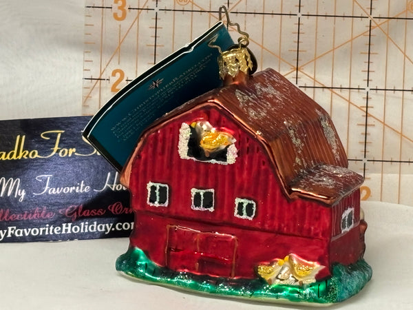 Christopher Radko Barnyard Ballyhoo Christmas Barn Ornament