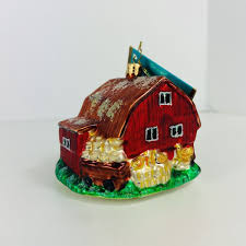 Christopher Radko Barnyard Ballyhoo Christmas Barn Ornament