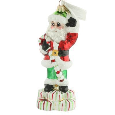 Christopher Radko Christmas Joy Peppermint Candy Santa Ornament 000760A