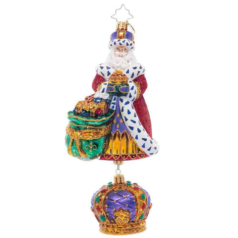 Christopher Radko The King Of Christmas Santa Limited Ed Ornament 2 part