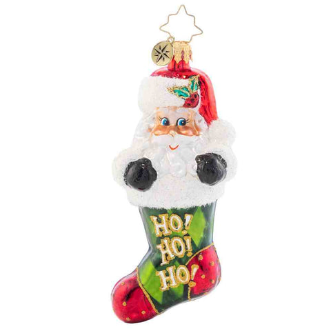 Christopher Radko Stocking Stuffed Santa Ornament
