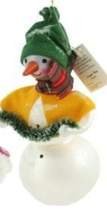 Christopher Radko Frosty Friends Itaian Snowman Ornament - Green Hat