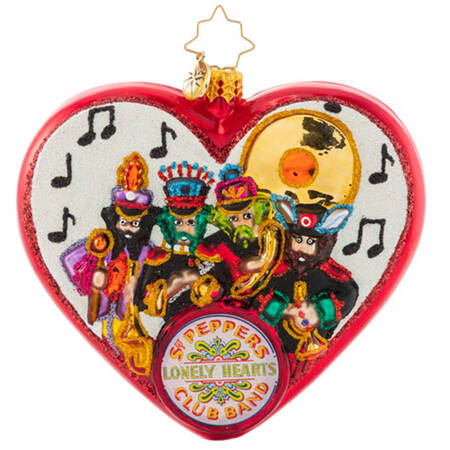 Christopher Radko Beatles Heart We're with the Band Ornament