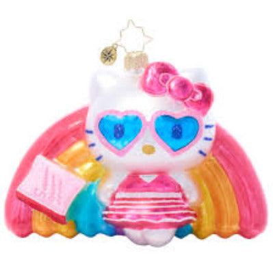 Christopher Radko Hello Kitty Pool Party Rainbow Ornament