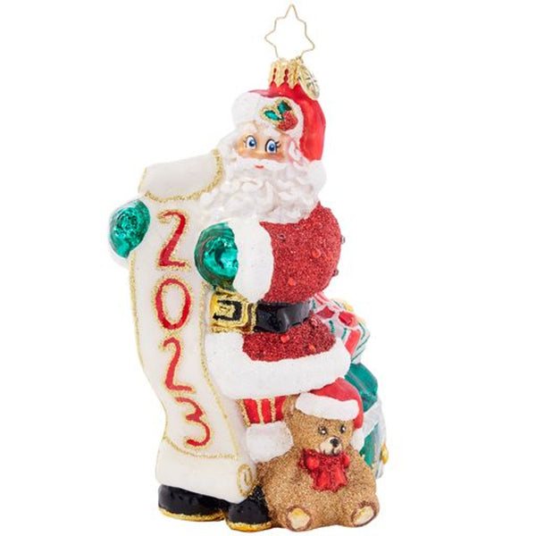 Christopher Radko 2023 Santa Holly Jolly New Year Ornament