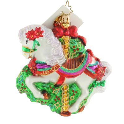 Christopher Radko Holiday Carousel Horse Holiday Ornament 1010171