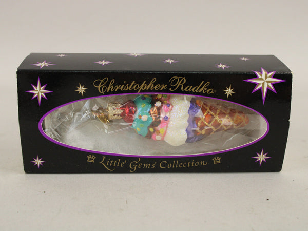 Christopher Radko ICE CREAM CONE DELIGHT Gem Ornament