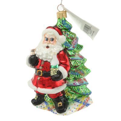 Christopher Radko Millennium Cheer Santa Dated 2000 Ornament