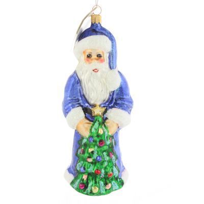 Christopher Radko Sapphire Blue Santa Ornament 96-158-0