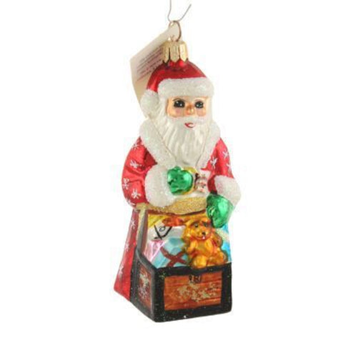 Christopher Radko Tiny Toy Chest Santa Ornament 98-135-0