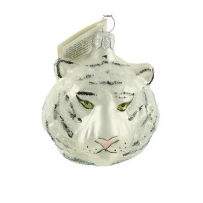 Christopher Radko White Tiger Face Jungle Ornament 910051