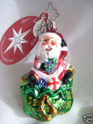 Christopher Radko Ridin High Little Gem Santa ornament