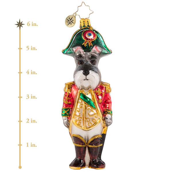 Christopher Radko Lieutenant Schnauzer Dog in Charge! Ornament