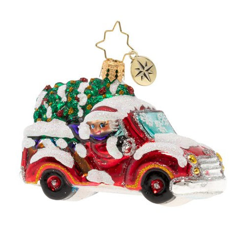 Christopher Radko Christmas Tree Delivery Truck Little Gem Ornament