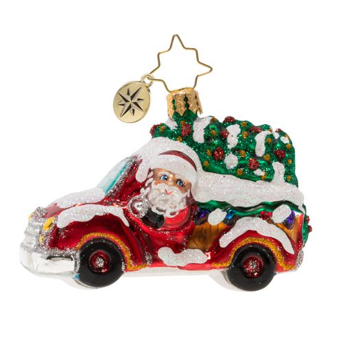 Christopher Radko Christmas Tree Delivery Truck Little Gem Ornament