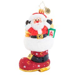 Christopher Radko Baby's Got The Boot Of Loot Santa Ornament