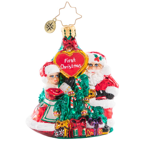 Christopher Radko The First Of Many Christmas Gem Couple Mr & Mrs Claus Ornament