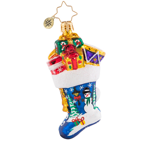 Christopher Radko Presents A'Plenty Little Gem Santa Stocking Ornament
