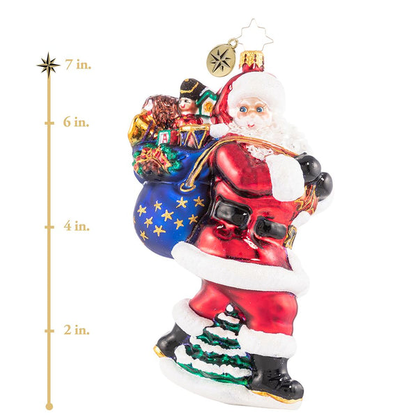 Christopher Radko Trailblazing Through The Trees Santa Ornament