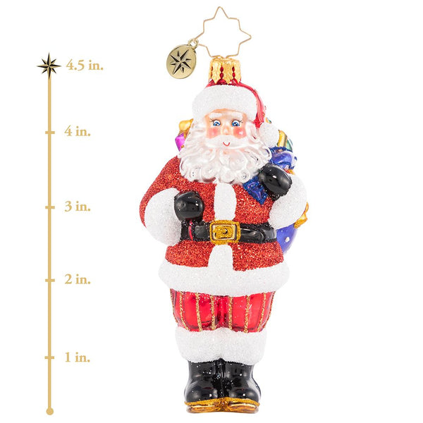 Christopher Radko Delivering Delight Small Santa Ornament