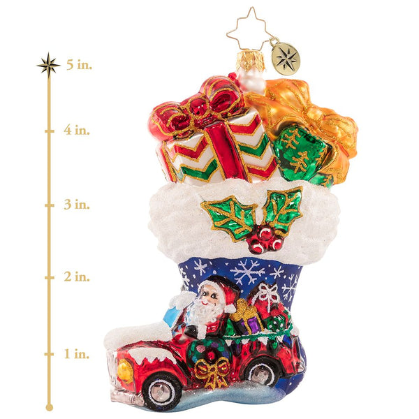 Christopher Radko Santa's Jam-Packed Ride Stocking Ornament