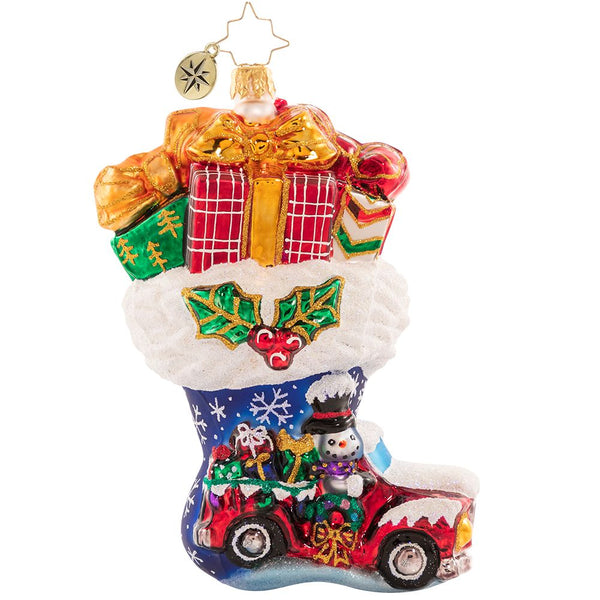 Christopher Radko Santa's Jam-Packed Ride Stocking Ornament