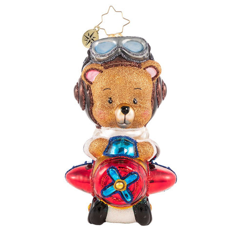 Christopher Radko Soaring To Beary-Good Heights! Airplane Ornament