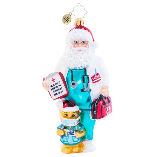 Christopher Radko Dr Claus Cares Doctor Santa Ornament