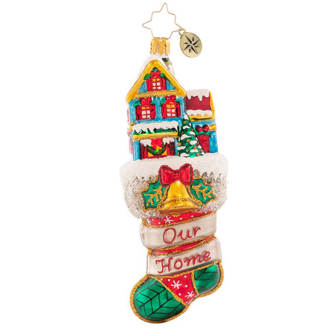 Christopher Radko Merry Home Memories Our Home Stocking Ornament