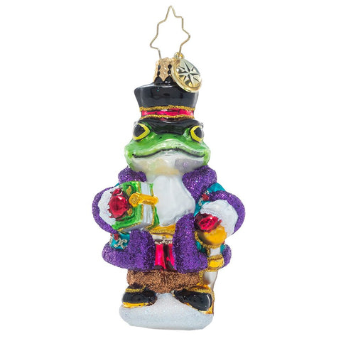 Christopher Radko Frog One Academic Amphibian Gem Ornament