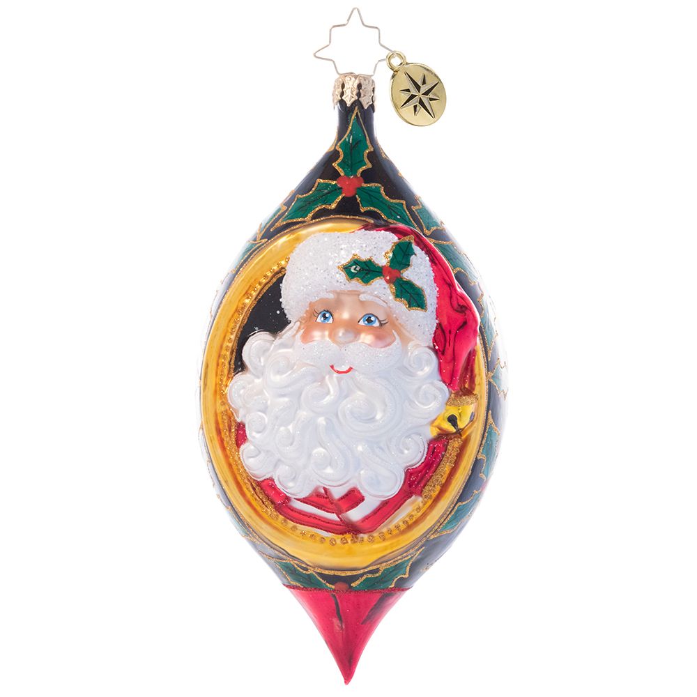 Christopher Radko Holly Jolly Christmas Santa Drop Ornament