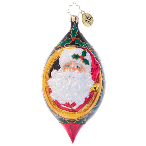 Christopher Radko Holly Jolly Christmas Santa Drop Ornament