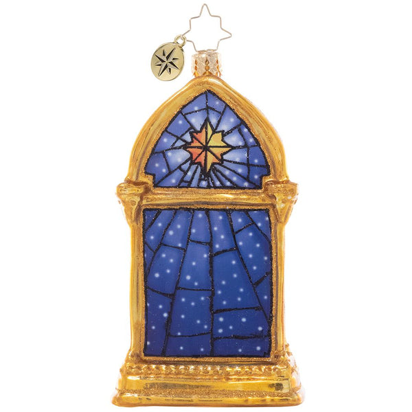 Christopher Radko Silent Night Nativity Stained Glass Ornament