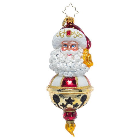 Christopher Radko Jingle All The Way Santa Bell Ornament