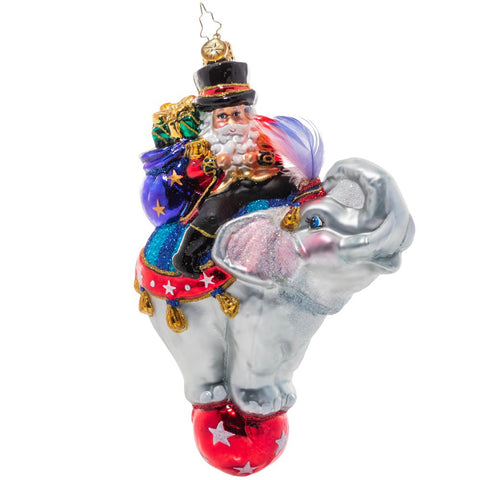 Christopher Radko Ringmaster Claus Circus Elephant Ornament