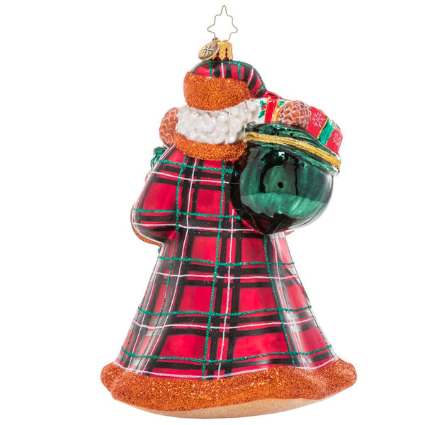 Christopher Radko Perfectly Plaid Santa Father Christmas Ornament