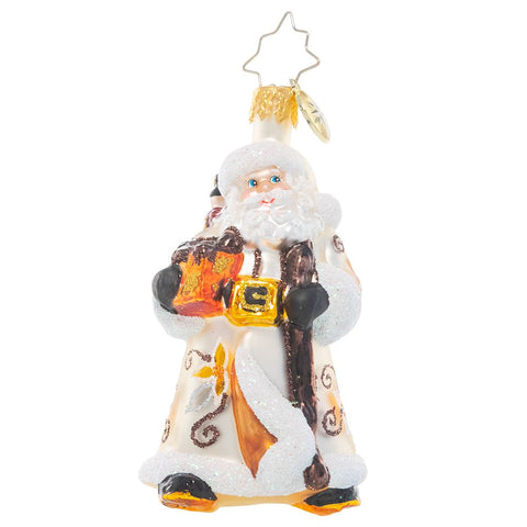 Christopher Radko Bountiful Basket Traveler Little Gem Santa Ornament