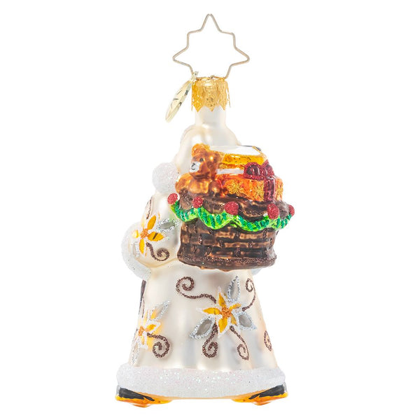 Christopher Radko Bountiful Basket Traveler Little Gem Santa Ornament